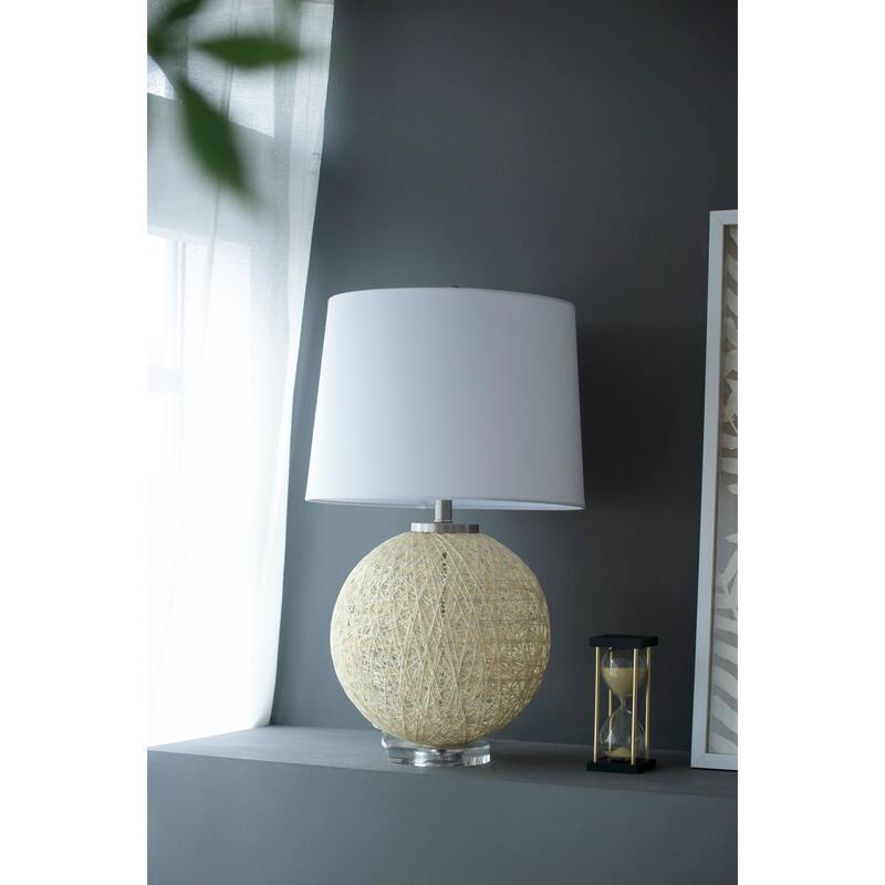 Table Lamp with Beige Paper Base