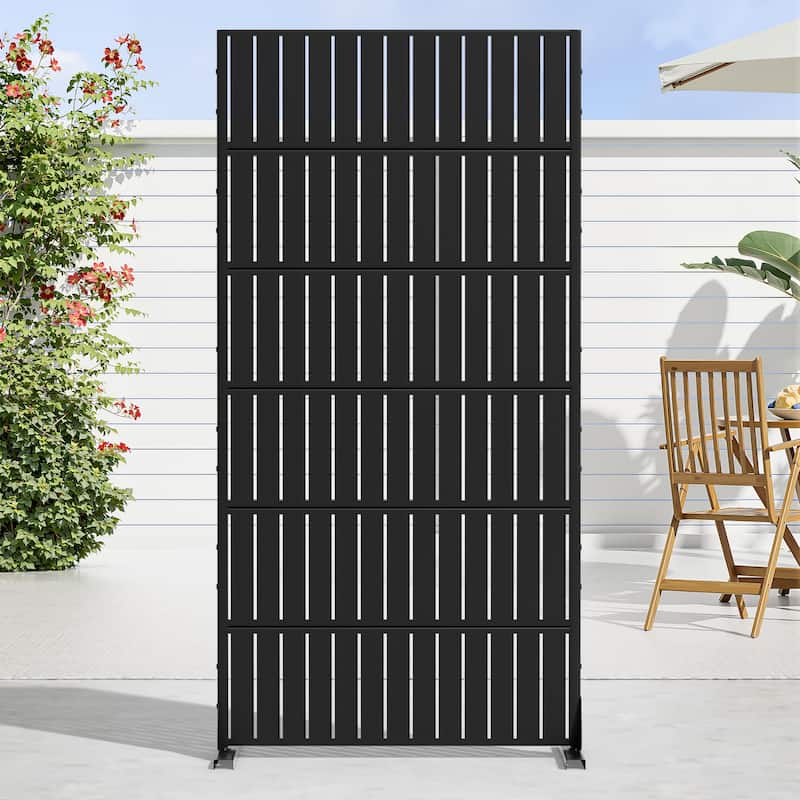 Dovelina 6ft. Outdoor Freestanding Metal Privacy Screen Decorative Garden Fence - 72"x35"