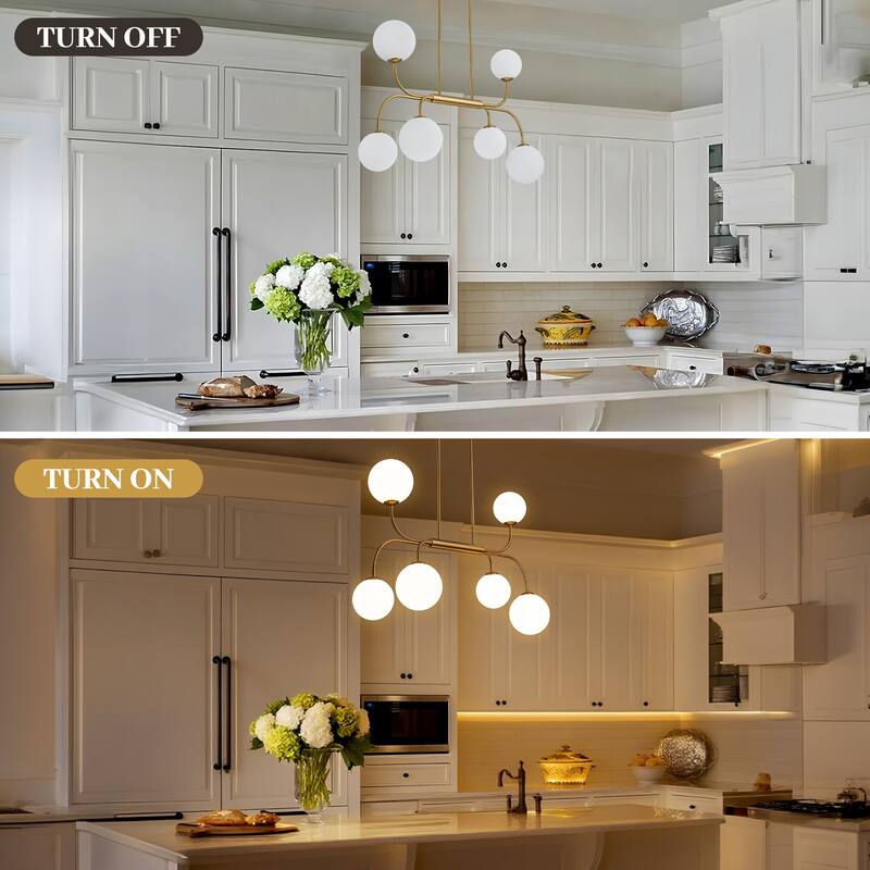 4/6-Light Glass Bubble Dimmable Sputnik Modern Linear Chandelier