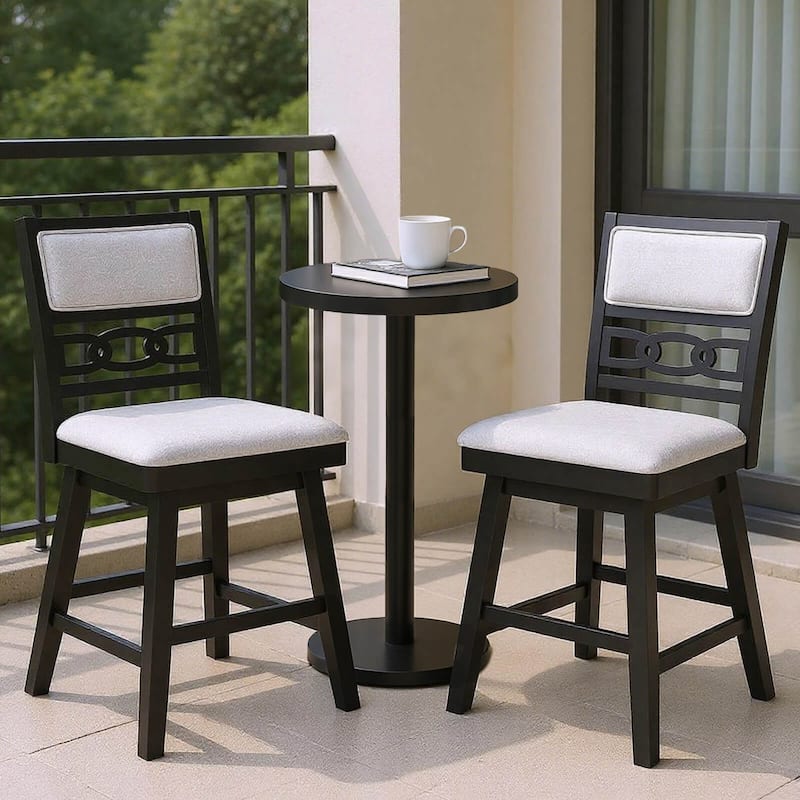 Costway 25" Swivel Counter Height Chairs Set of 2/4 with Upholstered - See Details