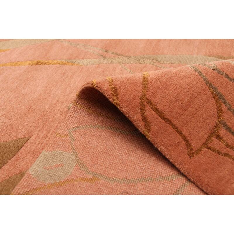 ECARPETGALLERY Hand-knotted Opulence Copper Silk, Wool Rug - 6'1 x 8'11