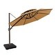 preview thumbnail 3 of 38, Crestlive Products 11.5 Ft. Offset Cantilever Hanging Patio Umbrella with Base Tan