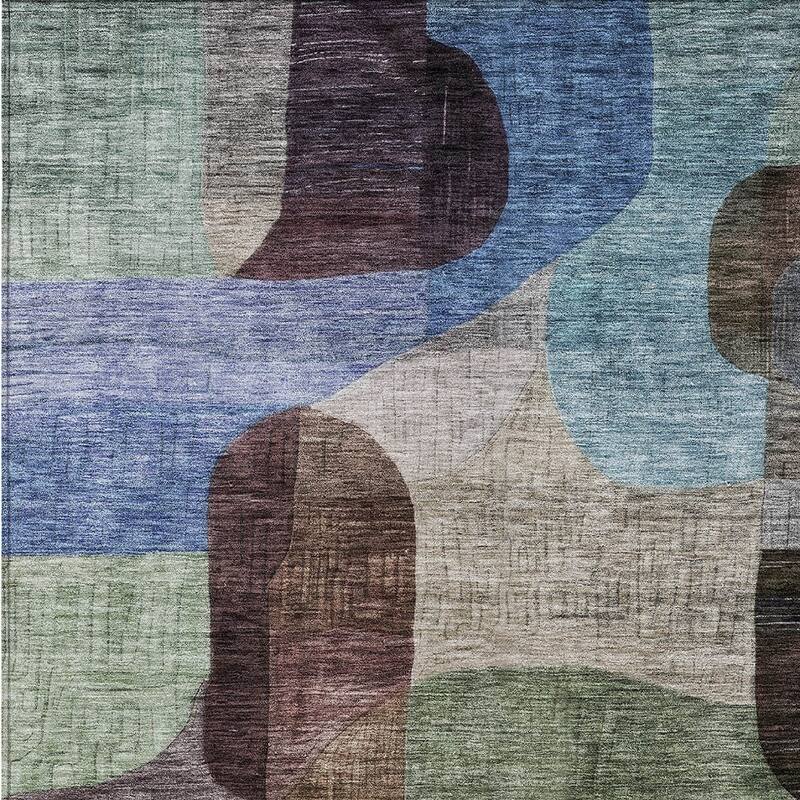 HomeRoots Abstract Transitional Rectangle Outdoor Rug