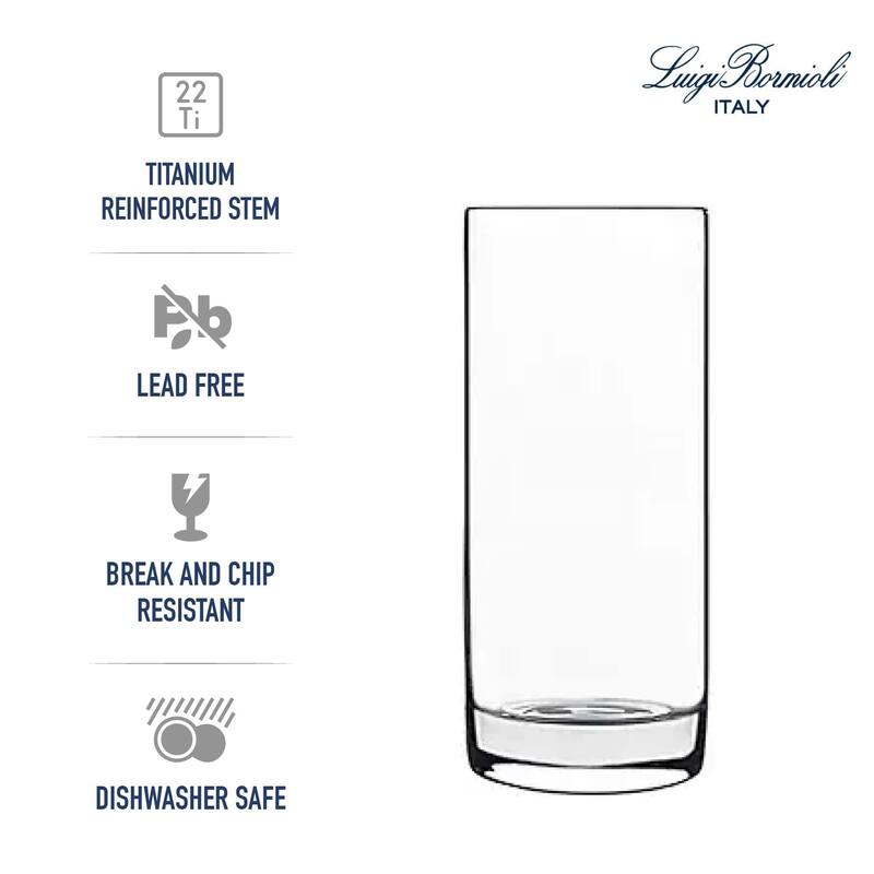 Luigi Bormioli Classico 16.5 oz. Beverage/Hiball Tumbler Glass,Set of 4