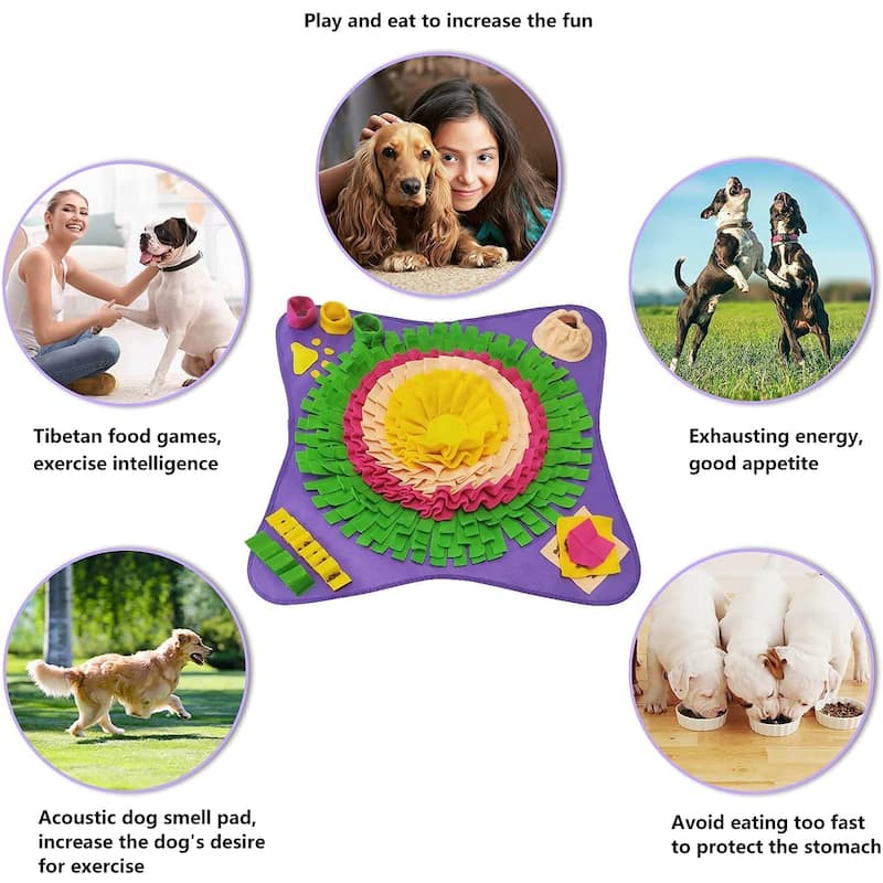 28.3" Pet Snuffle Foraging Mat, Dog Mental Puzzle Interactive Stimulation Toys for Smell Training and Slow Eating - N/A