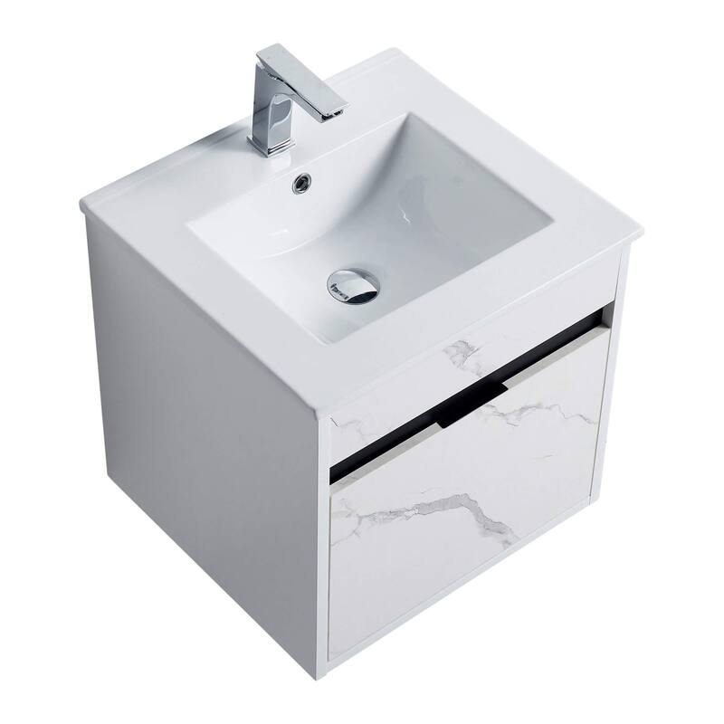 Fine Fixtures - Wall Mount Bathroom Vanity And Sink, Knob Free Design - Alpine Collection -