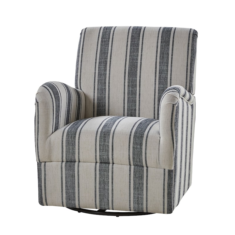 Pancy Traditional Swivel Armchair with Jacobean Strip Pattern by HOLALA HOME