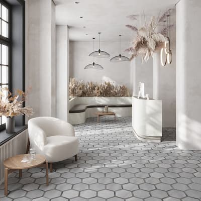 Apollo tile 9" x 10" Aureole Matte Fossil Gray Porcelain Tile (8.07 sq ft/case) - 18 Pack