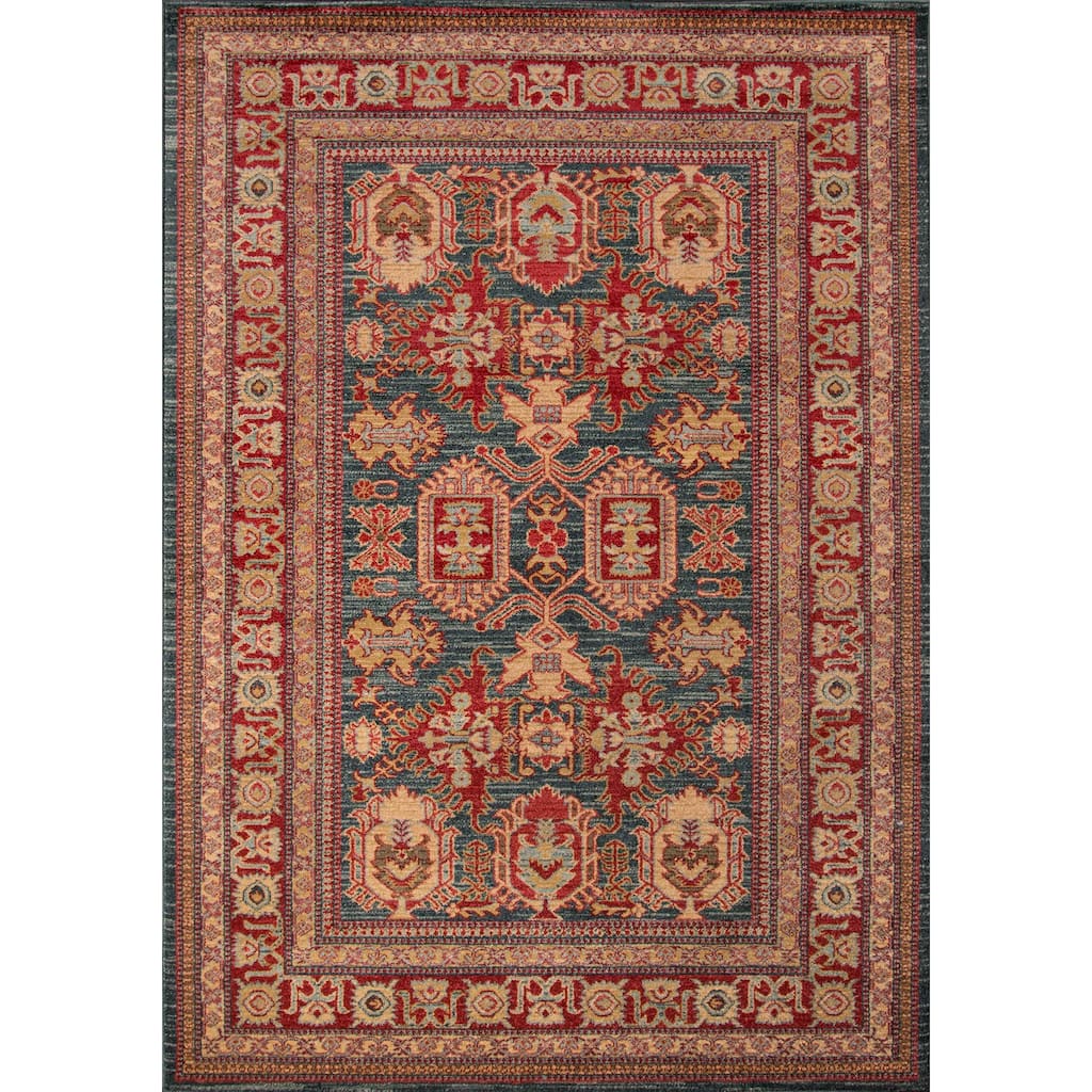 ECARPETGALLERY Machine Woven Lena Blue Area Rug - 9'3 x 12'6