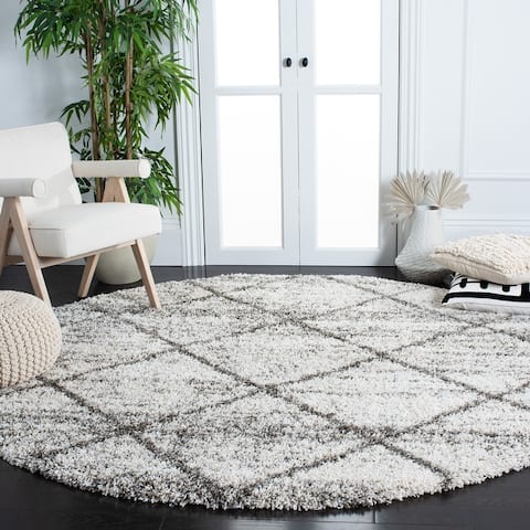 SAFAVIEH Hudson Shag Estella Diamond Trellis 2-inch Thick Rug