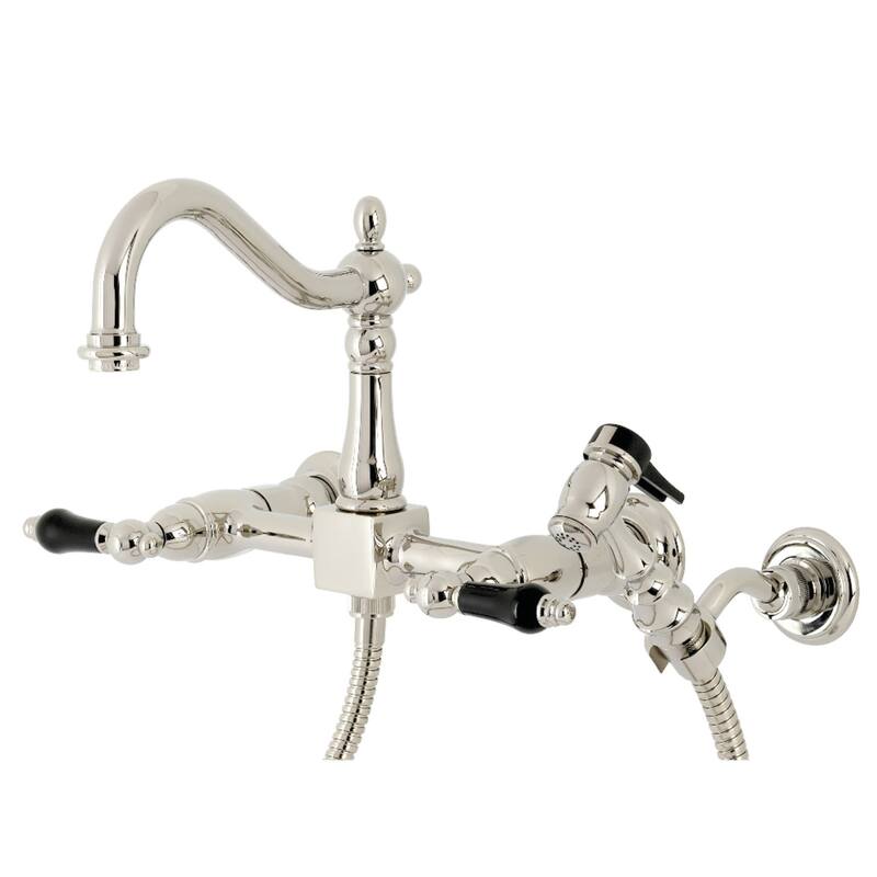 Kingston Brass Duchess 1.8 GPM Wall Mounted Widespread Bridge Kitchen - Polished Nickel