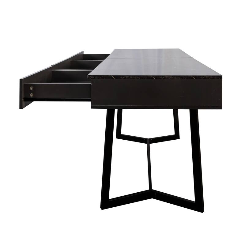 Modern 70.87" Computer Desk, Study & Work Desk, Y-Shaped Metal Legs