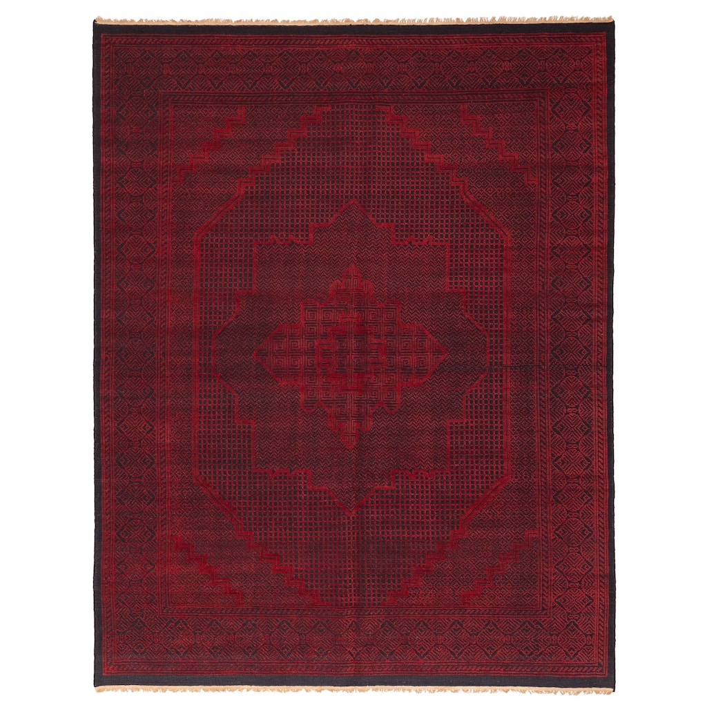 ECARPETGALLERY Hand-knotted Vibrance Red Wool Rug - 8'2 x 10'2