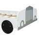 preview thumbnail 27 of 28, White Car Platform Bed with Safety Rails & Wheels - Fun for Kids