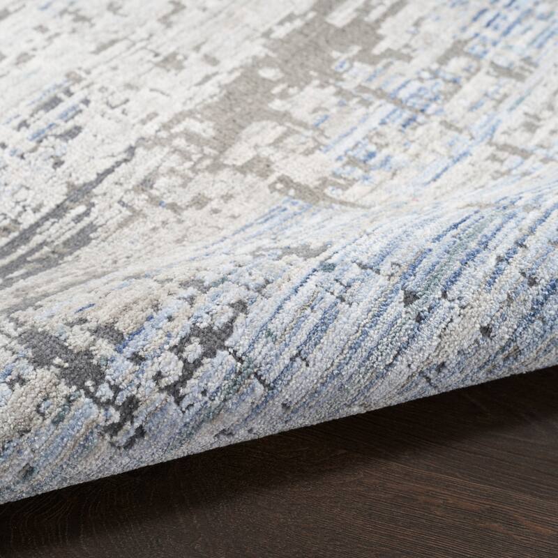 Nourison Modern Abstract Indoor only Blue Abstract Area Rug