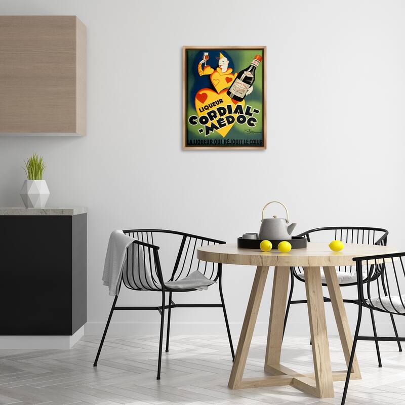 Stupell Retro Vintage Wine Advertisement Framed Floater Canvas Wall Art Design By Marcus Jules