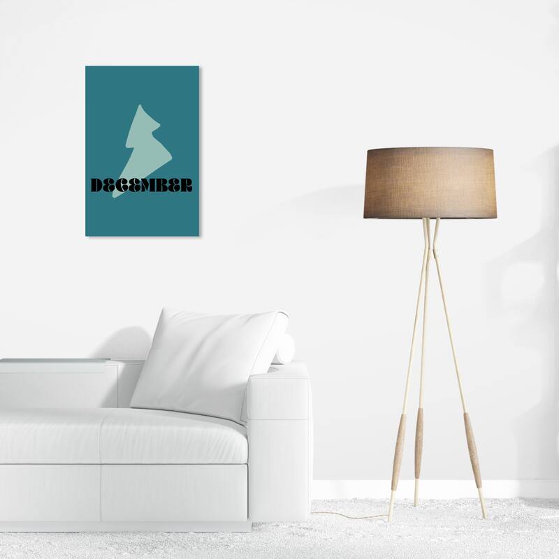 Wynwood Studio Canvas Typography and Quotes December Simple Nature Blue and Teal Modern & Contemporary Wall Art Canvas Print - 24 x 16
