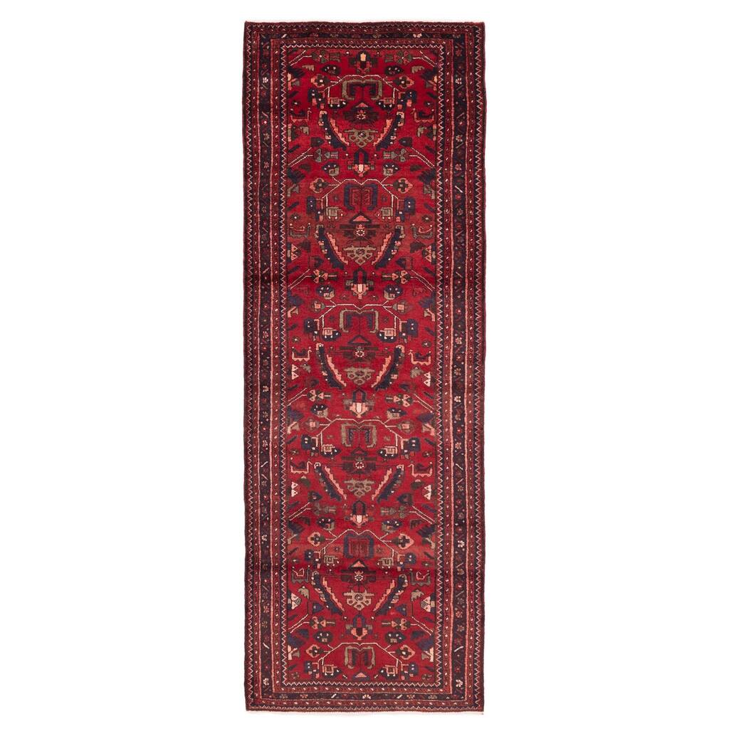 ECARPETGALLERY Hand-knotted Andelz Red Wool Rug - 3'5 x 10'2