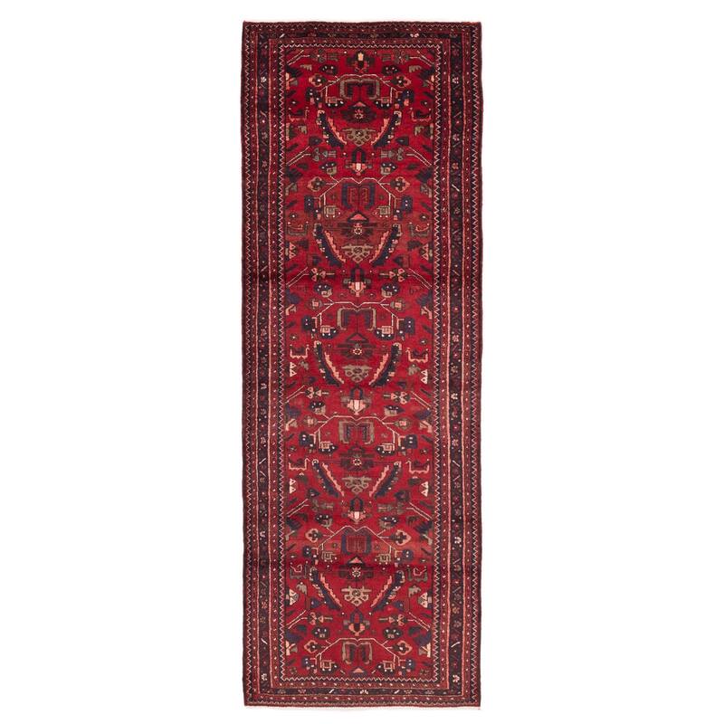 ECARPETGALLERY Hand-knotted Andelz Red Wool Rug - 3'5 x 10'2