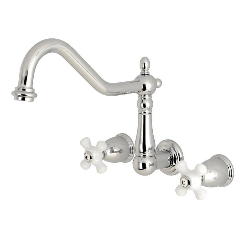 Kingston Brass Heritage 1.2 GPM Wall Mounted Bathroom Faucet with - Polished Chrome