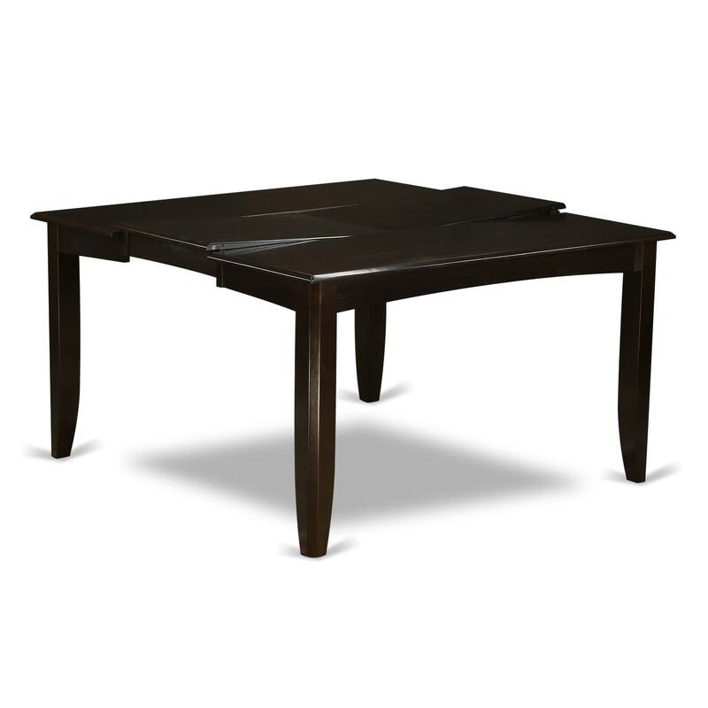 East West Furniture Dining Table Set Consist of a Square Table with Butterfly Leaf and Dining Chairs (Chair Seat Type Options)