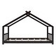 preview thumbnail 13 of 26, Sturdy Pinewood House Bed with Roof, Playful Design & Semi-Enclosed Space for Kids