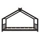 preview thumbnail 24 of 27, Twin House Bed with Roof & Playhouse Design - Pinewood