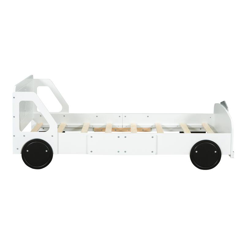 Car-Shaped Platform Bed with Wheels