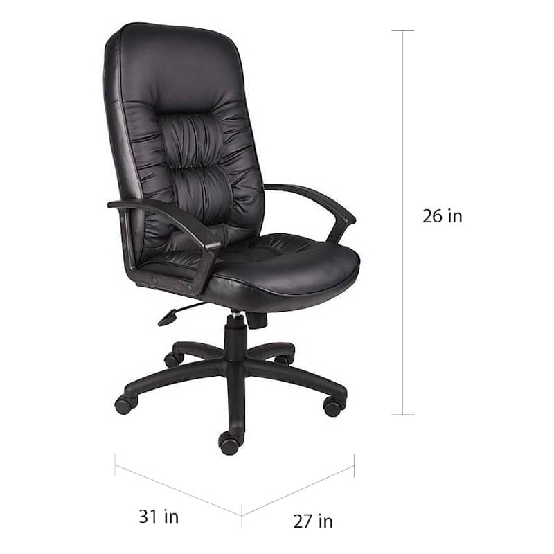 Boss High Back LeatherPlus Bonded Leather Task Chair