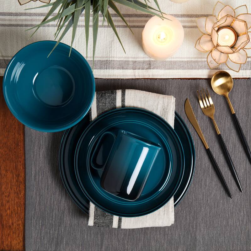 Mason Craft & More Festival Ombre 12PC Dinnerware Set - Service for 4