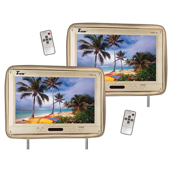 Tview t122pl-tn tview 12.1 headrest monitor ir transmitter remotes tan pair