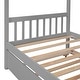 preview thumbnail 10 of 9, Whimsical Twin House Bed with Trundle - Solid Pine Frame