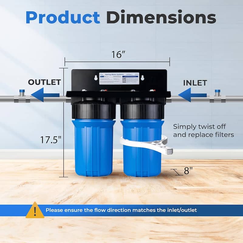 iSpring WGB21B-CPB 2-Stage Whole House Water Filtration System Reduces Arsenic, Cadmium, Mercury, Sediment, Chlorine, & Lead
