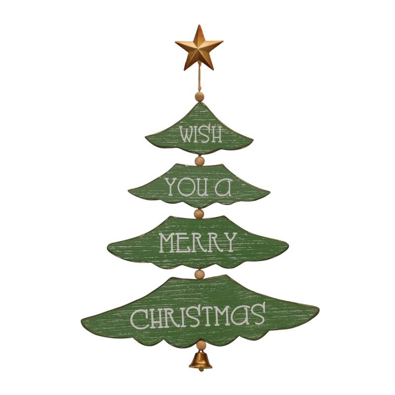 Christmas Tree Wall Signs - 17.5" - Set of 2