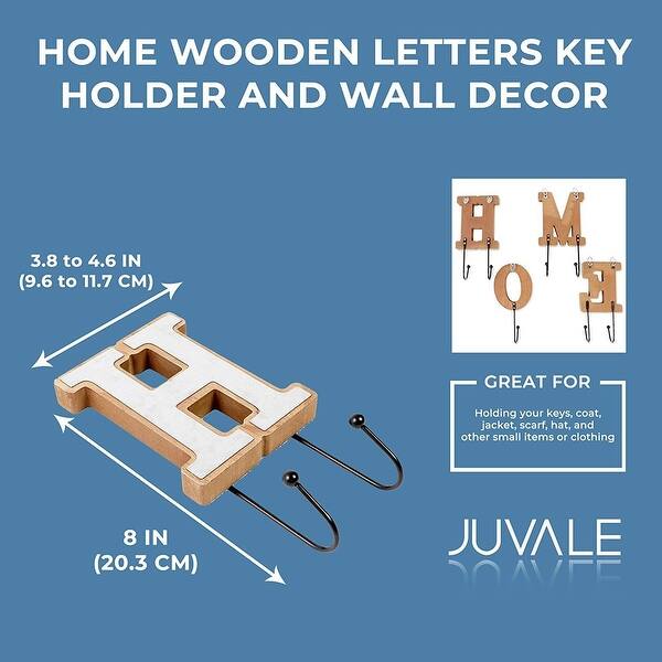 Shop 4pcs 8 Wood Home Letter Wall Mount Hooks Decorative For Hanging Key Coat Towel Overstock 31673447