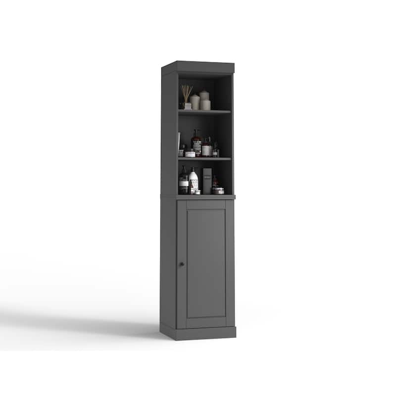 Palace Imports 100% Solid Wood 16.5" Bathroom Storage Cabinet with Solid Doors and Adjustable Shelves