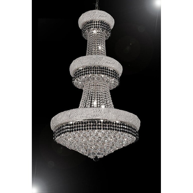 French Empire Crystal Chandelier Lighting Trimmed with Jet Black Crystal - Chandeliers For Bedrooms by Overstock.com