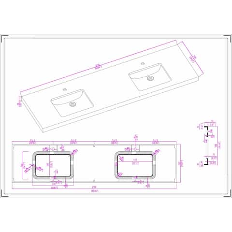 Milano 84 Freestanding Bathroom Vanity with Double White Sink