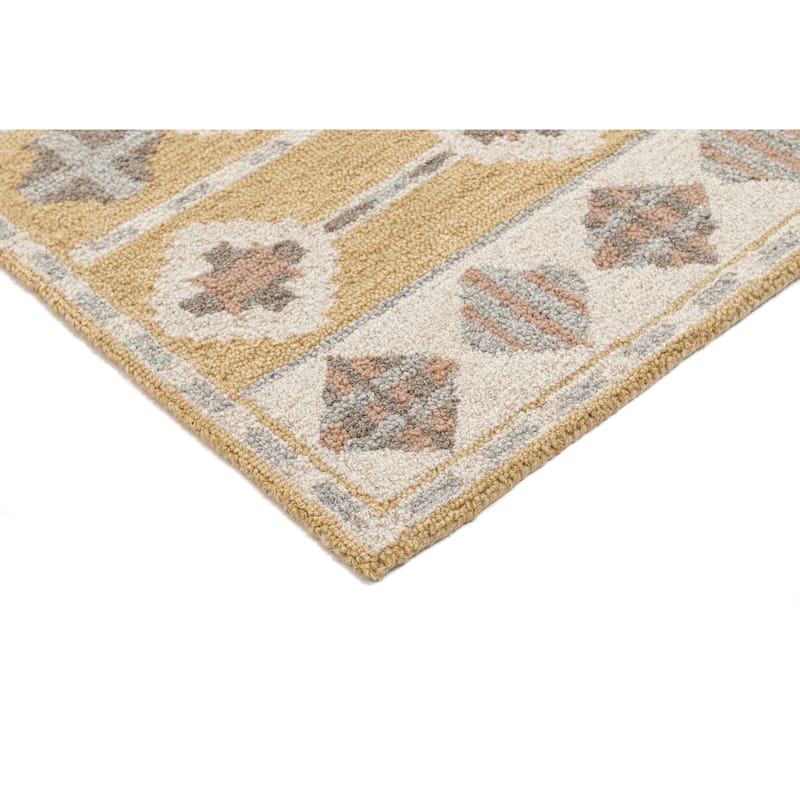 Terra by Obeetee Freya Quince Gold Rug - Straw Stripe - 2'6" x 8'