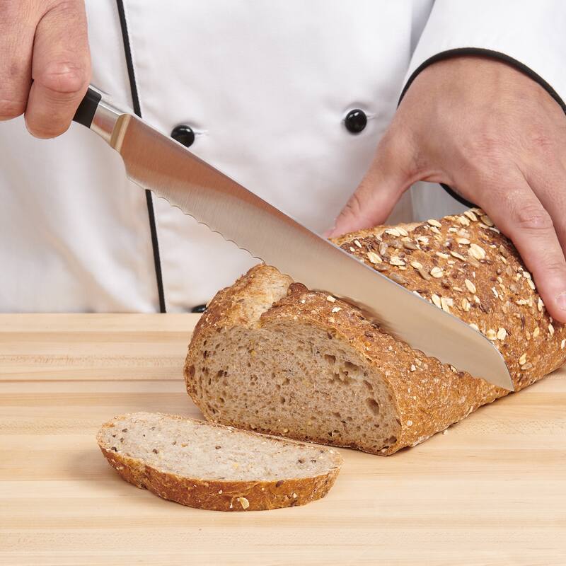 CatCora Forged Serrated Bread Knife, Professional 9-Inch German Steel Blade, Triple-Rivet Handle, NSF-Certified Kitchen Knife