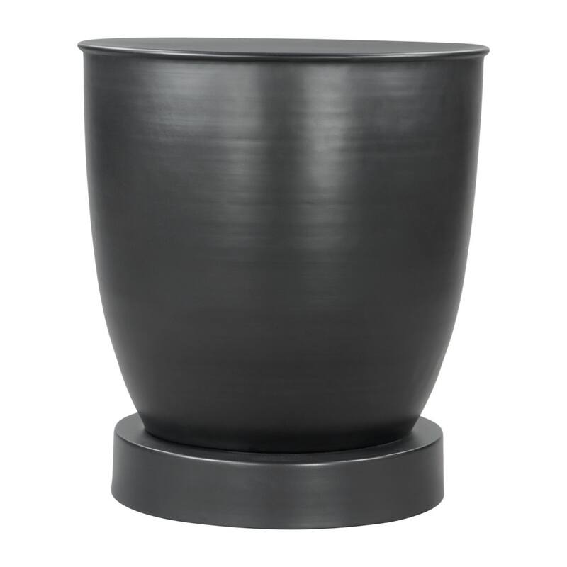 HomeRoots 20" Black Iron Round Pedestal End Table - 19' X '20.3' X '19