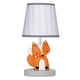 preview thumbnail 1 of 2, Bedtime Originals Acorn Gray/White/Orange Fox Nursery Lamp with Shade & Bulb