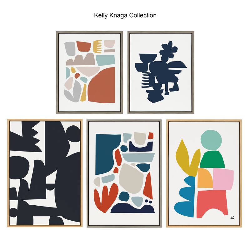 Kate and Laurel Sylvie Quiet Jungle 1 Framed Canvas by Kelly Knaga