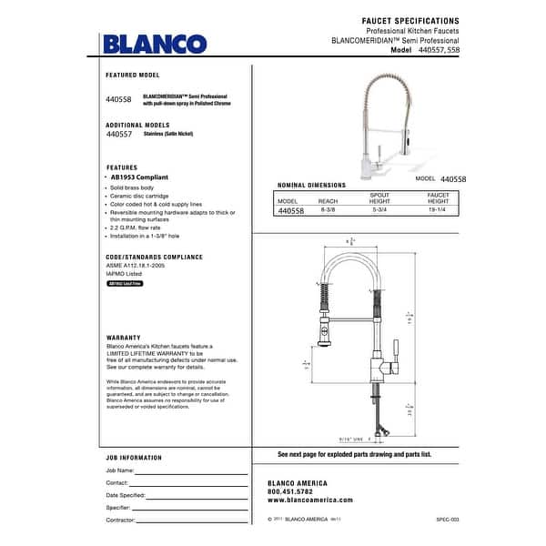 BLANCO Meridian Satin Nickel 1-Handle Deck-Mount Pre-rinse Handle Kitchen Faucet BLANCO Meridian Satin Nickel 1-Handle Deck-Mount Pre-rinse Handle Kitchen Faucet