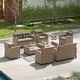 preview thumbnail 6 of 16, Corvus Armitage 8-piece Outdoor Wicker Sofa Set with Cushions