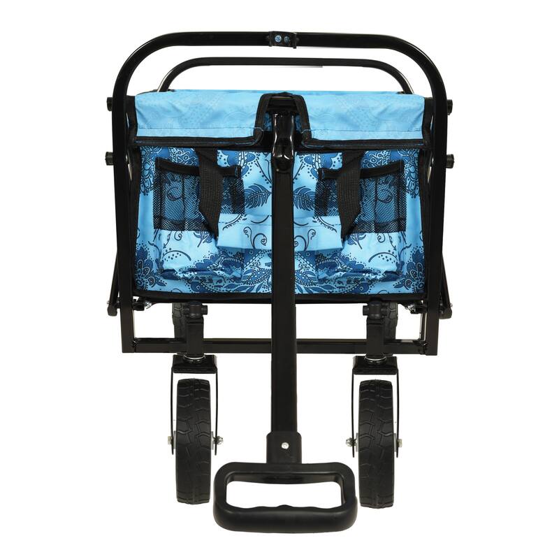 Colorful Foldable Wagon w/ Straps - 225lb Capacity for Beach & Camping