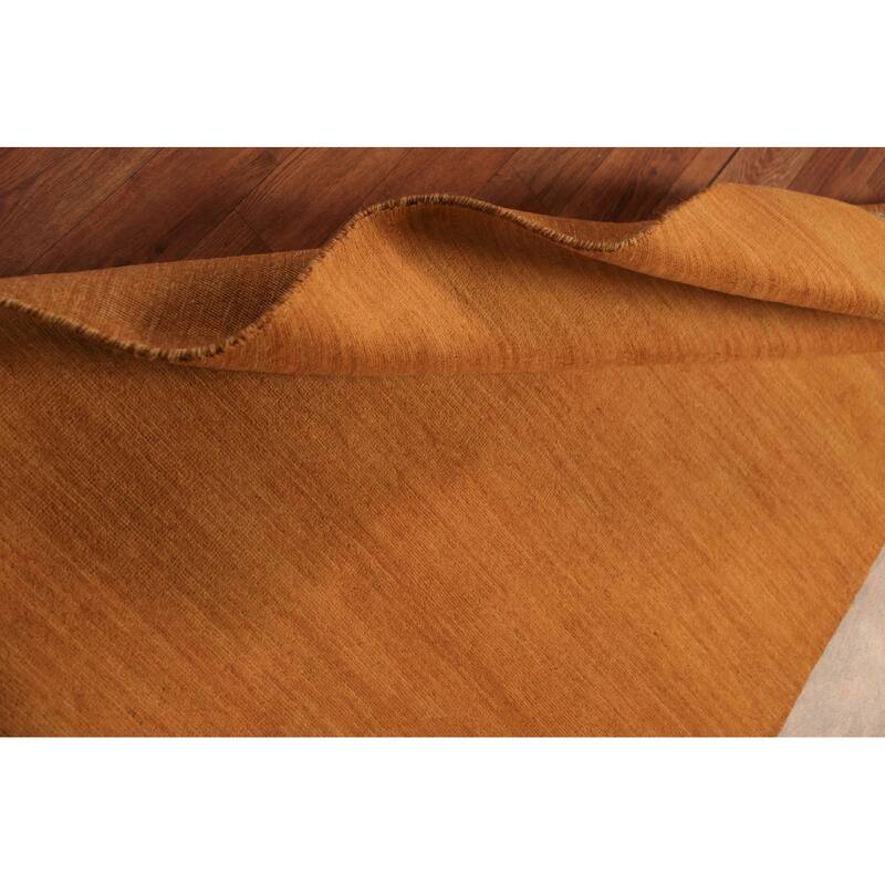 Rust Gabbeh Oriental Runner Rug Hand-Knotted Wool Carpet - 3'5" x 6'6"