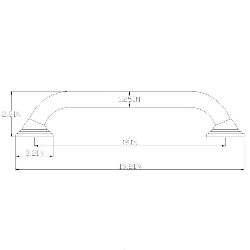 Decorative Shower Grab Bar - 16" Non-Slip Bathroom and Household Handicap Safety Bar