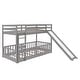 preview thumbnail 23 of 47, Sturdy Twin Over Twin Bunk Bed with Slide, Ladder, and Guardrails for Kids