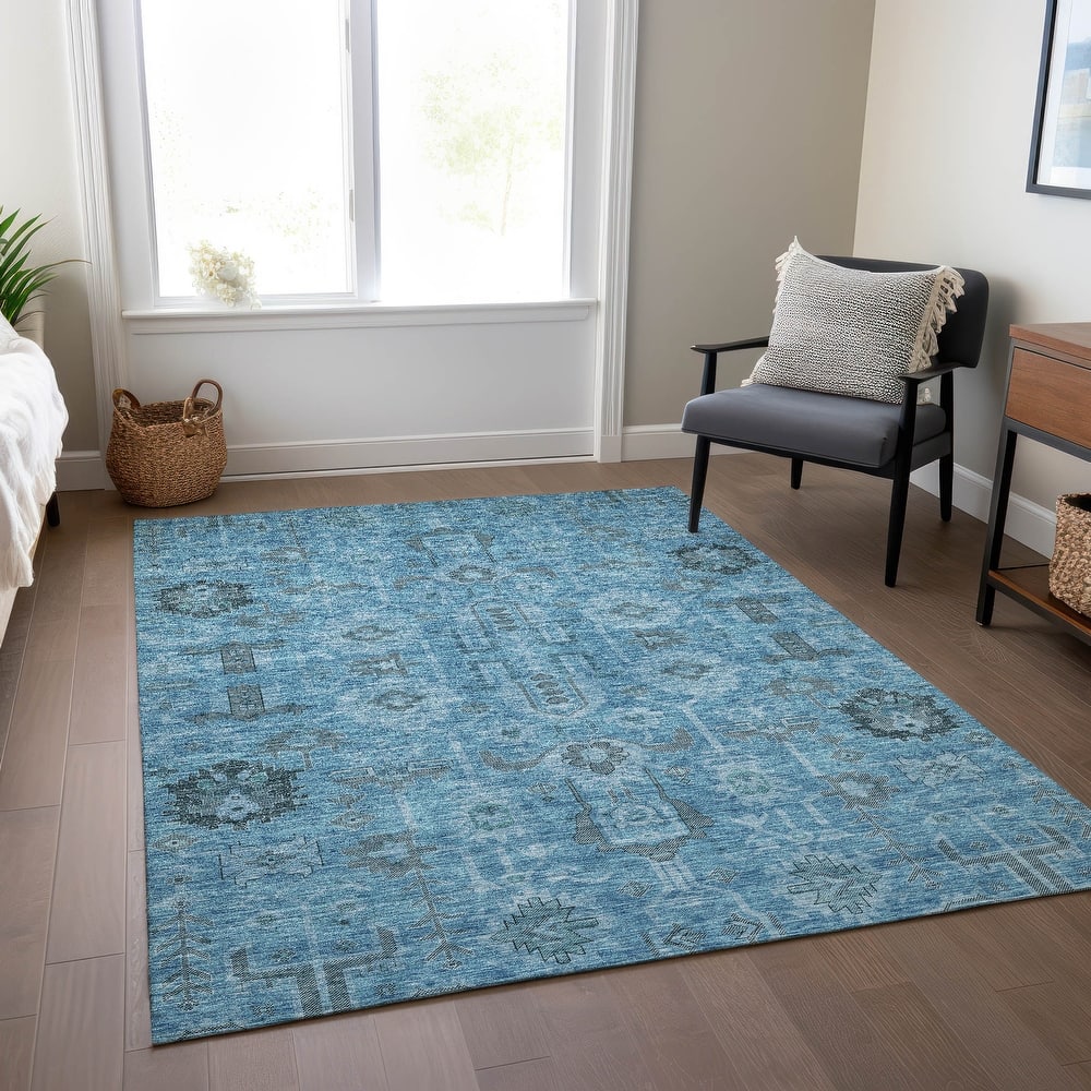 Machine Washable Indoor/ Outdoor Chantille Boho Rug